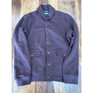 TED BAKER Cardigan Men's XL Burgundy Tweed Shawl Neck Dark Academia Preppy